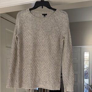 Talbots Light Gray Crew Neck knit Sweater